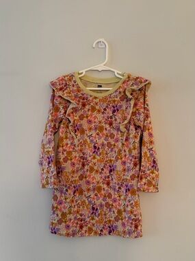 Tea Floral Ruffle Long-Sleeve Dress